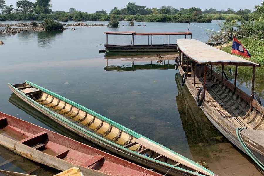 Begin your historical exploration with Don Khong’s tranquil ambiance